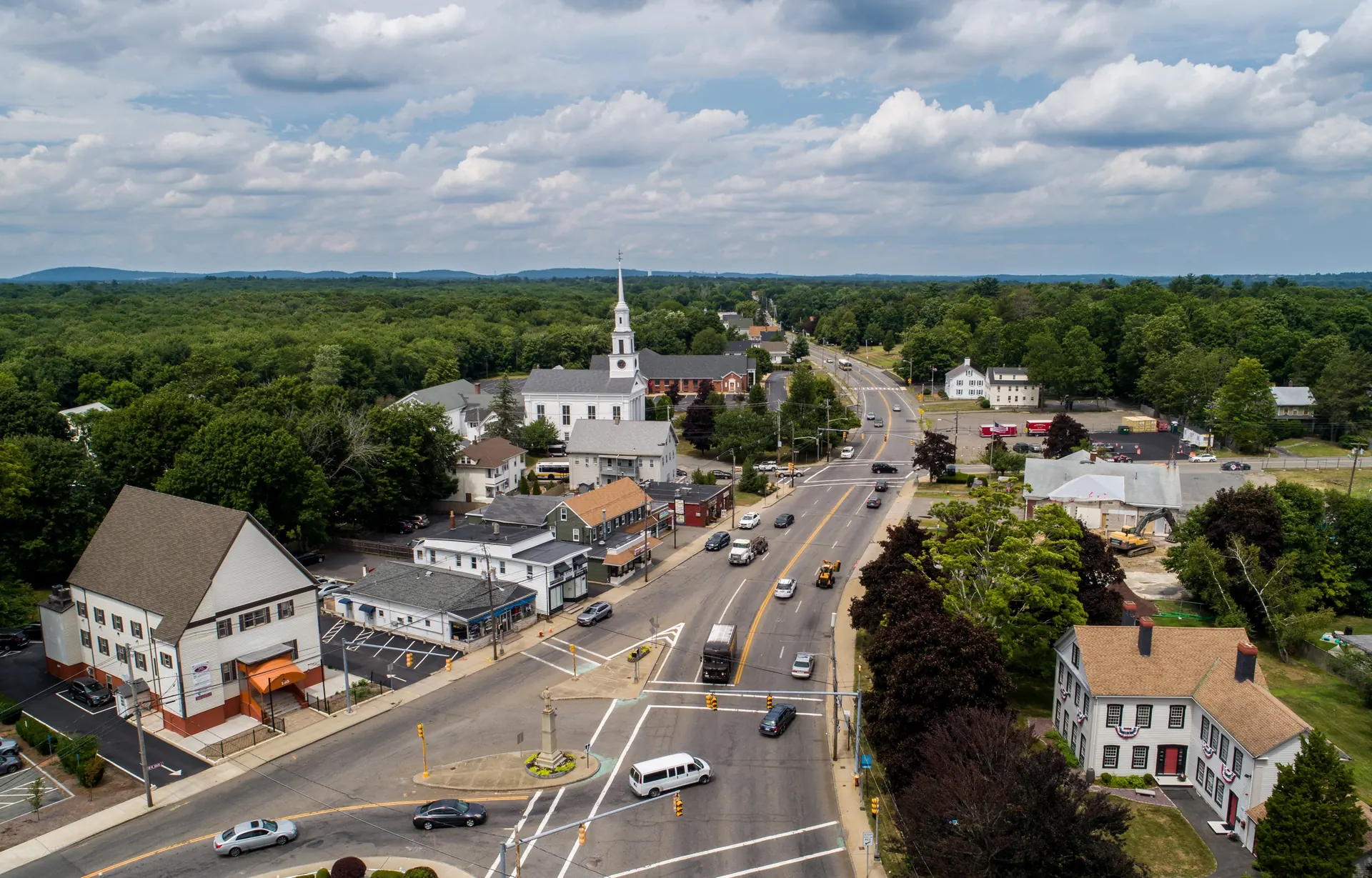photograph of the town common in avon, ma