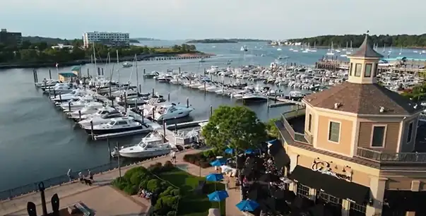 a photograph of the hingham ma shipyard