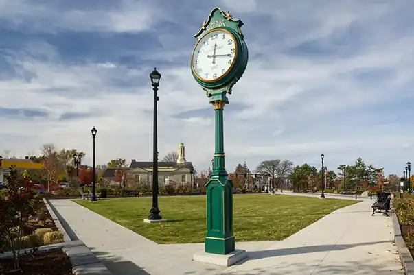 a photograph of east milton square in milton ma