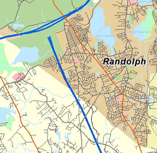 Map of Proto Home Service's coverage area in Randolph, MA