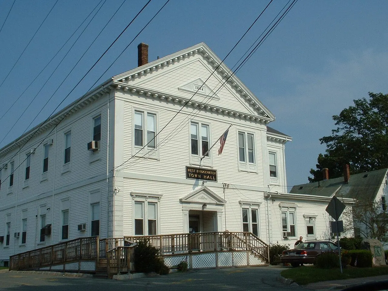 A Photograph of the Town Hall of West Bridgewater, MA